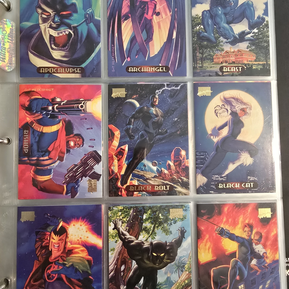 1994 Marvel Masterpieces - Complete 140 Card Base Set with 9-card sleeves
